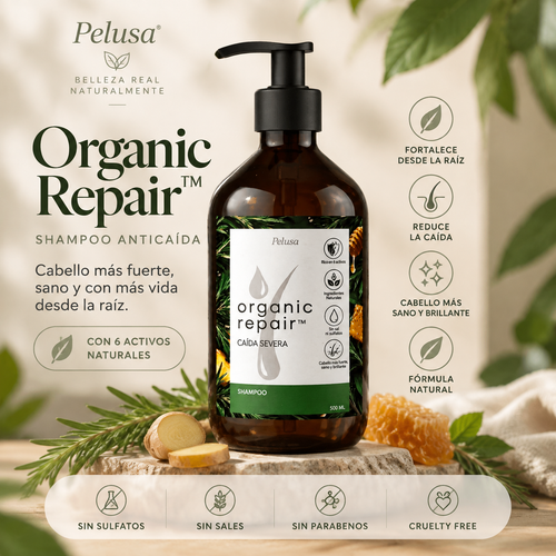 Organic Repair™ Shampoo para la caída severa de cabello. 500ml.