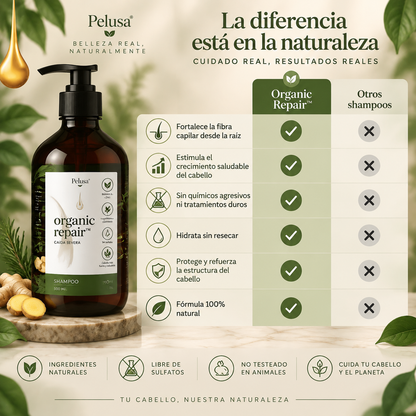 Organic Repair™ Shampoo para la caída severa de cabello. 500ml.