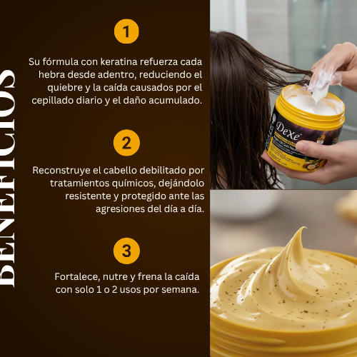 Mascarilla Organic Repair y Keratina™ para la caída del cabello.
